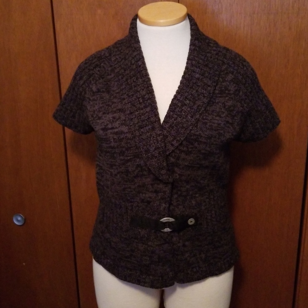 Sweater blouse, short sleeve